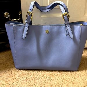 Beautiful Liliac blue tory burch tote bag